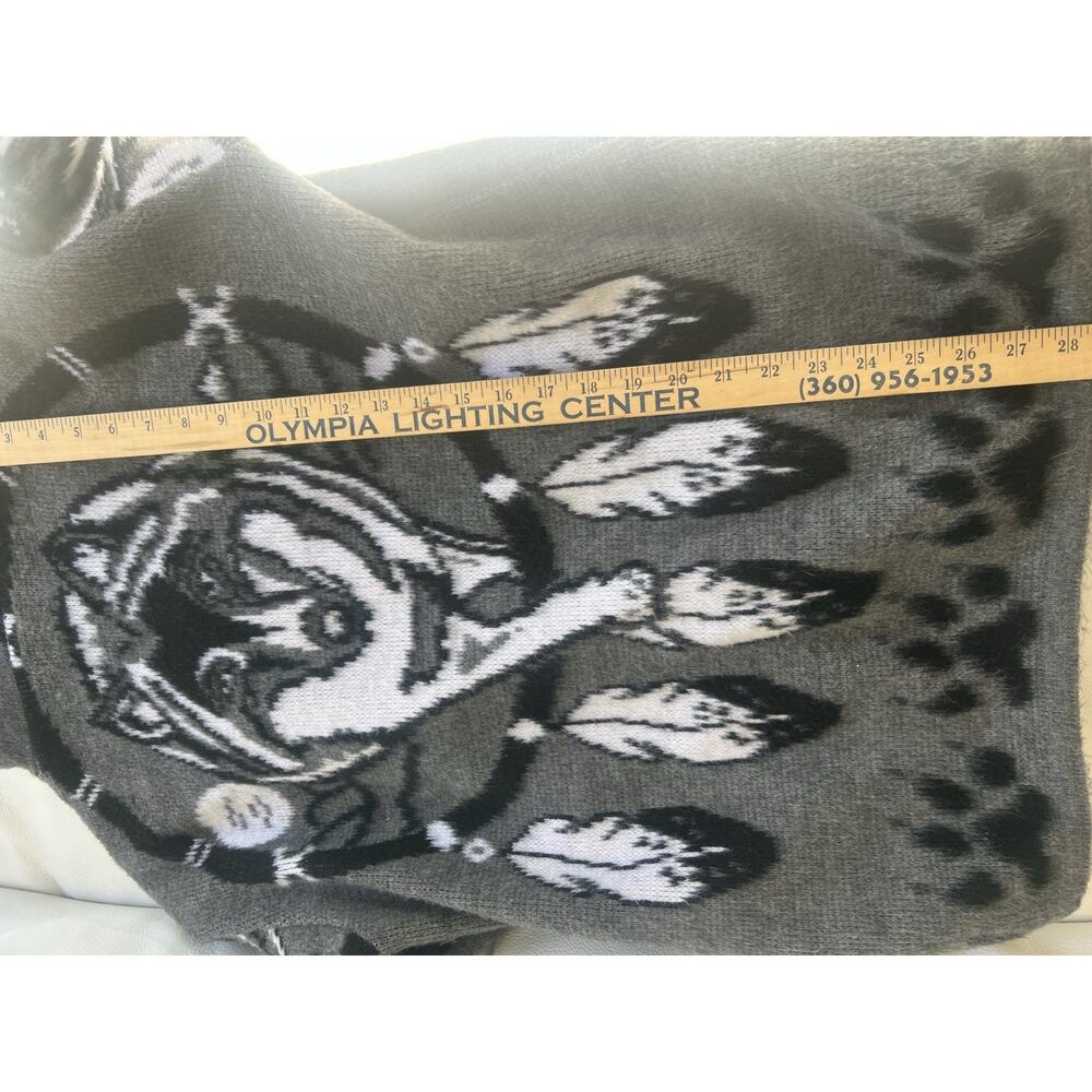 Vintage Wool Hoodie Graphic Full Zip Ecuador Sweater Men's L Native feathers - Picture 9 of 14
